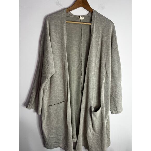 Donni. Open Oversized Lighter Weight Cardigan One Size Ivory Gray - Picture 1 of 7